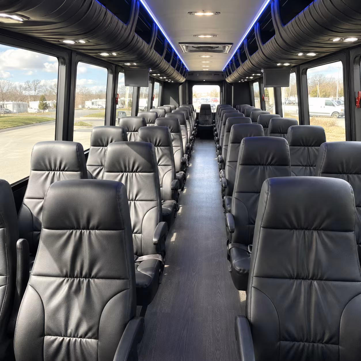 Virginia Beach Birthday, Sweet 16, & Quinceañera Transportation party bus interior