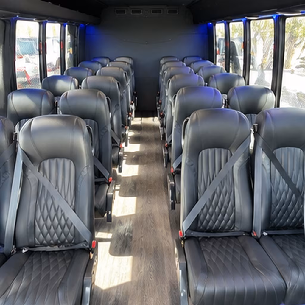 Virginia Beach Corporate Transportation party bus interior
