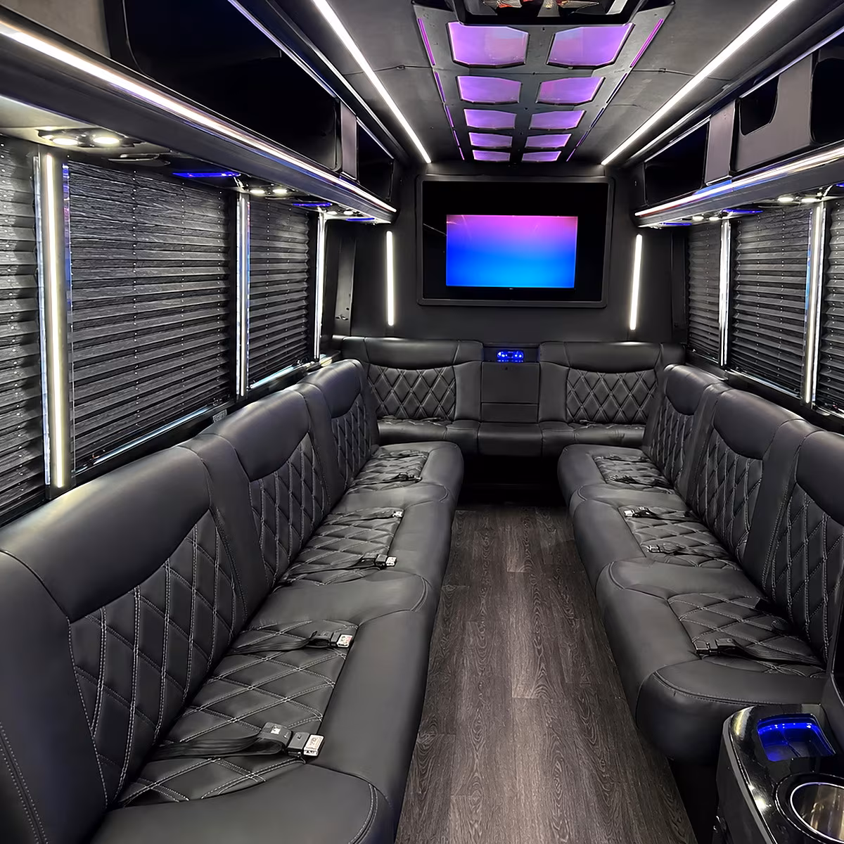 Virginia Beach Sporting Event Transportation party bus interior